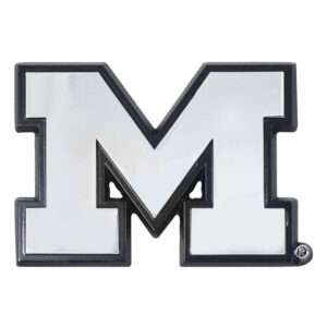 Michigan Wolverine Logo Solid Metal Chrome Plated Car Auto Emblem