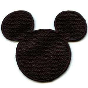 Disney Mickey Head Silhouette Iron on Embroidered Patch