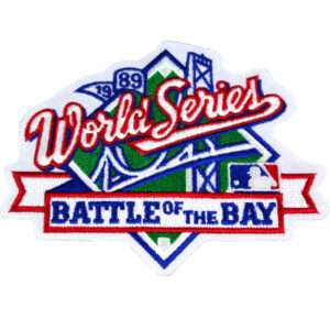 1989 MLB World Series Logo Jersey Patch Battle of the Bay San Francisco Giants vs. Oakland Athletics 1 1989 MLB World Series Logo Jersey Patch Battle of the Bay San Francisco Giants vs. Oakland Athletics