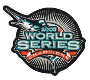 2003 Florida Marlins MLB World Series Champions White Version Jersey Patch