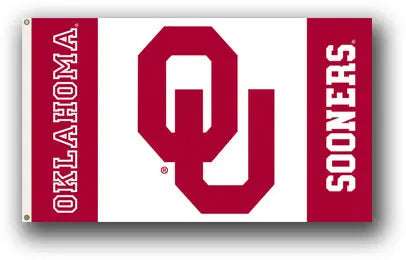 College Flags Oklahoma Sooners Logo Red/White 3X5 Flag With Metal ...