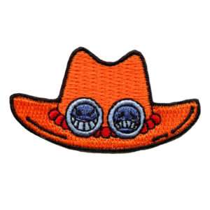 One Piece Ace Hat Anime Fire Fist Embroidered Iron On Patch