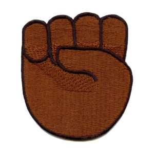Black Fist Emoji Embroidered Iron On Patch