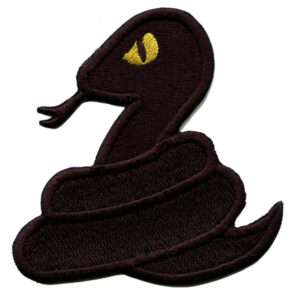 Black Mamba Snake Emoji Embroidered Iron On Patch