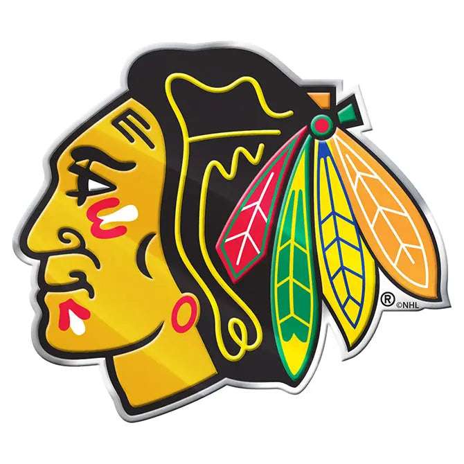 Chicago Blackhawk Jersey NHL Colored Aluminum Car Auto Emblem