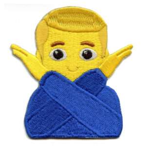 Arms Crossed Emoji Yellow Man Emoji Embroidered Iron On Patch