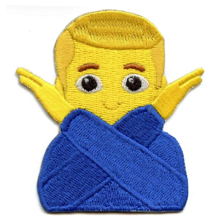 Arms Crossed Emoji Yellow Man Emoji Embroidered Iron On Patch ...