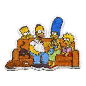 The Simpsons Family Portrait Patch Homer Bart Iron Marge Lisa Embroidered Iron On