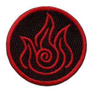 Fire Nation Symbol Round Embroidered Iron On Patch