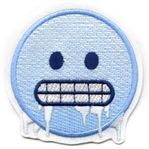 Freezing Emoji Cold Icy Iron On Embroidered Patch 1 Freezing Emoji Cold Icy Iron On Embroidered Patch