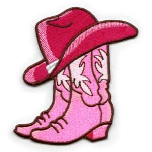 Pink Boots Cowboy Hat Patches Western Girly Rodeo Embroidered Iron On 1 Pink Boots Cowboy Hat Patches Western Girly Rodeo Embroidered Iron On