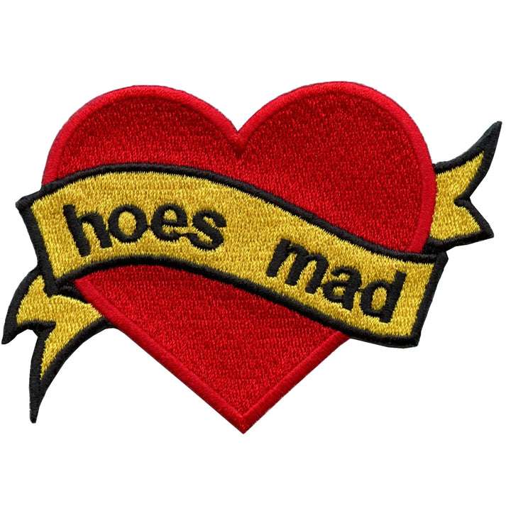 Hoes Mad Meme Heart Patch Valentine Banner Embroidered Iron On - Stitch ...