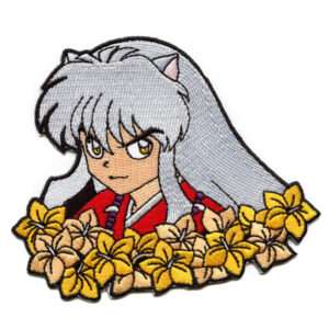Inuyasha Demon Form Patch Yellow Flowers Headshot Embroidered Iron On