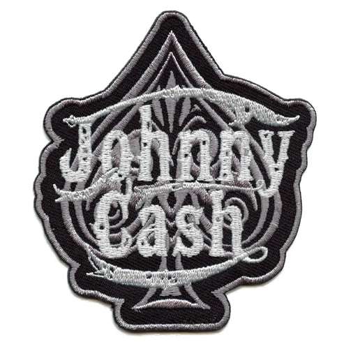 Johnny Silver Spade Patch Country Legend Johnny Cashy Love Island Silver Spade Patch Country Legend Ion Embroidered Iron On on Embroidered Iron On