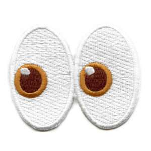Sideways Eye Emoji Iron On Embroidered Patch 2 Sideways Eye Emoji Iron On Embroidered Patch