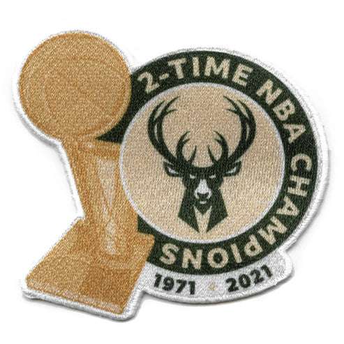 2021 NBA Finals Champions Milwaukee Bucks Champs Trophy Patch