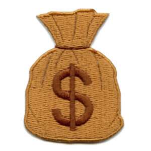 Money Bag Emoji Patch Hat Patch Embroidered Iron On - SMALL