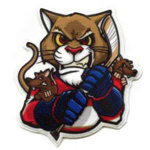 Florida Panthers logo and Rats FotoPatch Mascot Hockey Parody Embroidered Iron On