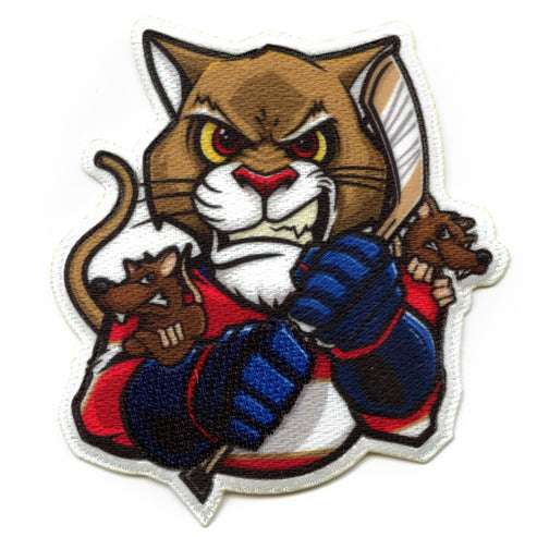 Florida Panthers logo and Rats FotoPatch Mascot Hockey Parody Embroidered Iron On
