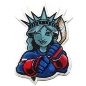 New York Rangers Hockey Logo Lady Liberty FotoPatch Mascot Parody Embroidery Iron On