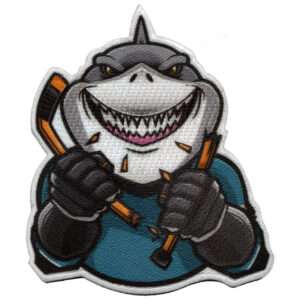 San Jose California Shark Foto Patch Hockey Mascot Parody Embroidered Iron On