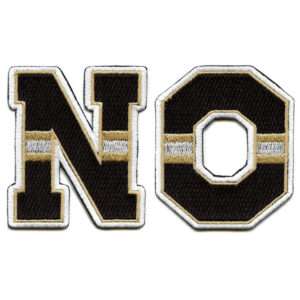 City Of New Orleans NO Letters Black And Gold Jersey Parody Embroidered Iron On Patches