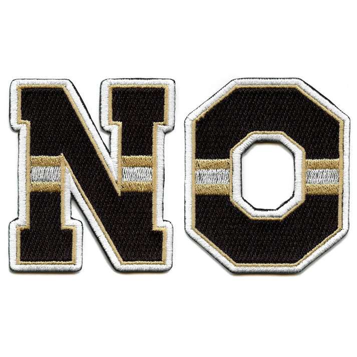 City Of New Orleans NO Letters Black And Gold Jersey Parody Embroidered Iron On Patches