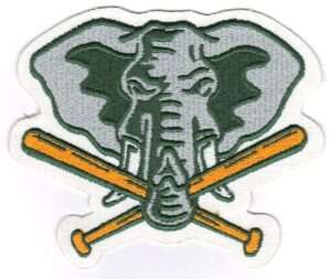 Oakland A's Athletics Jersey Elephant Crossing Bats Jersey Sleeve Patch (1993-1994)