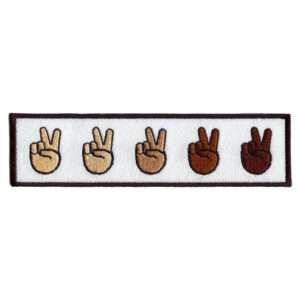 Solidarity Emoji With Peace Signs Embroidered Iron On Patch 1 Solidarity Emoji With Peace Signs Embroidered Iron On Patch