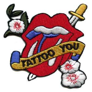 Rolling Stones Patch Tatoo You Tongue Flower Dagger Embroidered Iron On