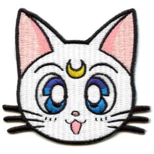 Artemis Sailor Moon Patch Cat Headshot Embroidered Iron On - Small