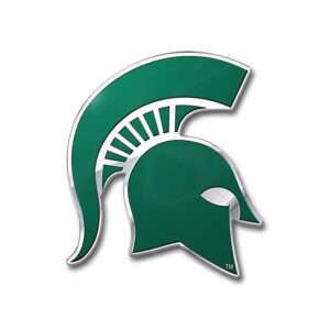 Michigan State Spartans Colored Aluminum Car Auto Emblems