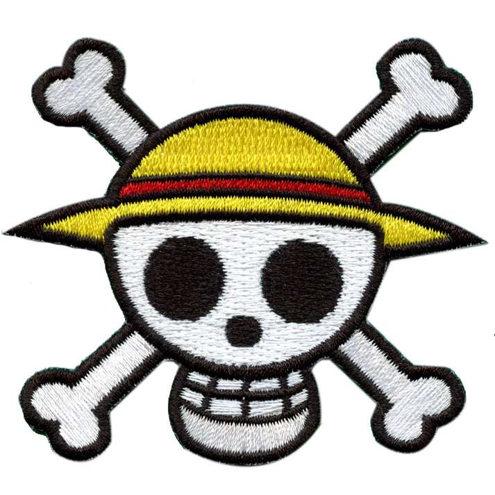 One Piece Anime Straw Hat Logo Embroidered Iron On Patch - Die Cut