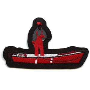 Man in The Little Boat Red Iron-On Embroidered Patch