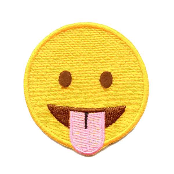 Sticking Out Tongue Emoji Iron On Applique Patch