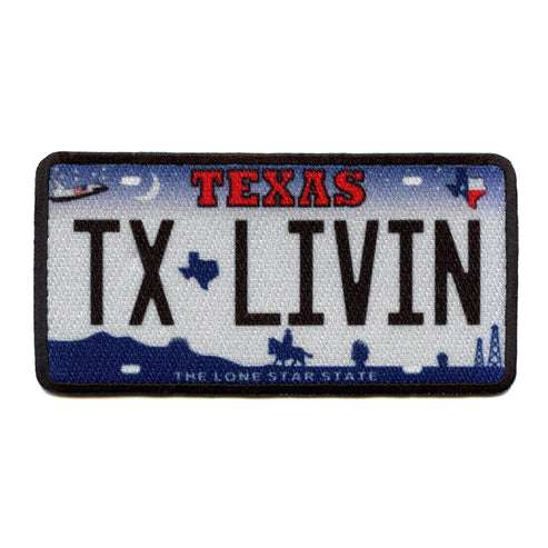 lone star state license plate Texas Patch Livin Sublimated Iron On