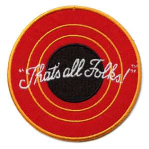 Official Looney Tunes That's all Folks Round Logo Embroidered Iron On Patch 1 Official Looney Tunes That's all Folks Round Logo Embroidered Iron On Patch