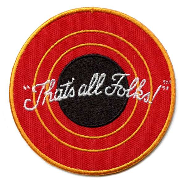 Official Looney Tunes That's All Folks Round Logo Embroidered Iron On ...