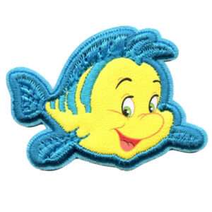 The Little Mermaid Fish Flounder Patch Disney Friend Fish Embroidered Iron