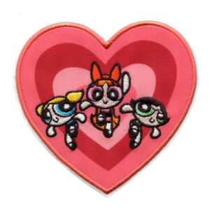 Powerpuff Girls Logo With Heart Patch Cartoon Network Animation Embroidered Iron On