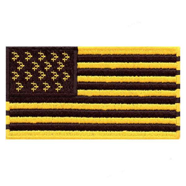 Pittsburgh American Flag Black & Yellow Football Parody Embroidered Iron On Patch