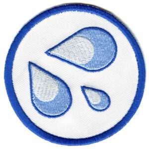 Water Droplets Splash Emoji Iron On Embroidered Patch