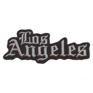 Los Angeles Old English Hockey Parody Embroidered Iron On Patch (Black)