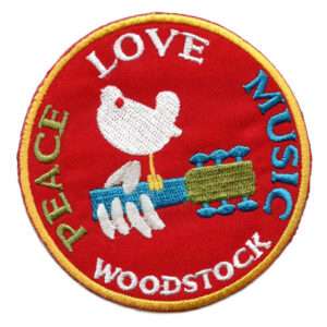 Woodstock Logo Patch Musical Peace Dove Embroidered Iron On