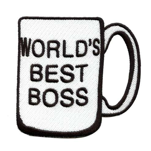 NBC The Office Michael Scott's "World's Best Boss" Coffee Mug Embroidered Iron on Patch