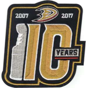 Anaheim Ducks Logo 2007 Stanley Cup Champions 10th Anniversary Patch (2017)