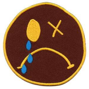 Crying Sad Face Emoji Emoji Iron On Embroidered Patch