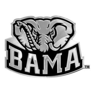 Alabama Elephant Crimson Tide "Bama" with Head Solid Metal Chrome Emblem