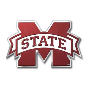 Miss State logo Bulldogs Colored Aluminum Car Auto Emblem