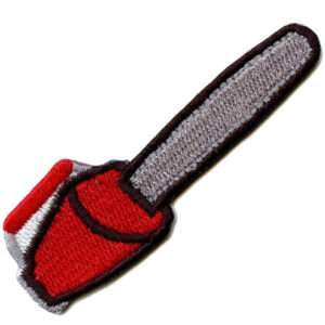 Chainsaw Emoji Iron On Embroidered Patch